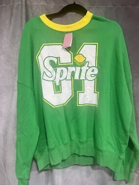 Sprite Graphic Sweatshirt Green/Yellow Crewneck 2XL New w/ Tags Retro 61 Logo